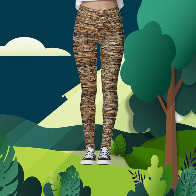 Brun platta Abstrakt Art Modern Chic Party | AVSLA Leggings (Brown Tile Abstract Art Modern Chic Party | Casual Leggings)