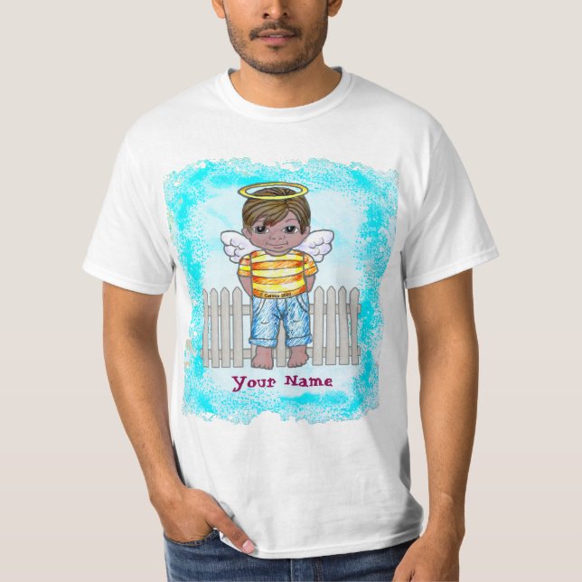 Brun pojke ängel t-shirt (Framsida)