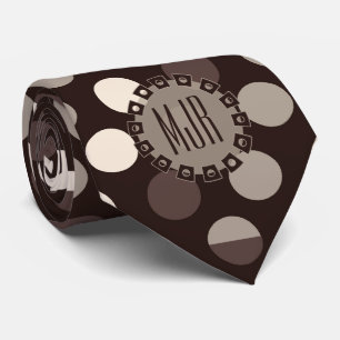 Brun Polka dots Monogram - skuggor Slips