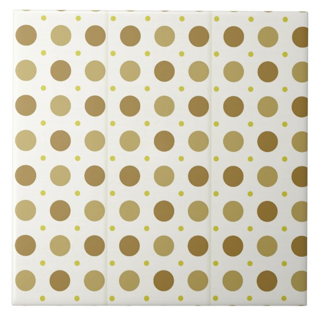Brun polka - punktretro-design kakelplatta (Framsidan)