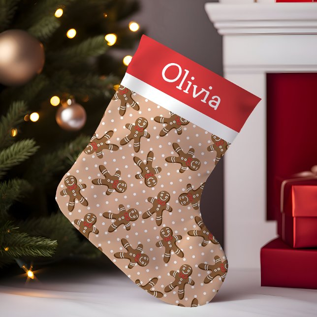 Brun prickig pepparkaksgubbe liten julstrumpa (Skapare uppladdad)