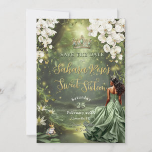 Brun prinsessa och grod-sage grön klänning Sweet 1 Spara Datumet