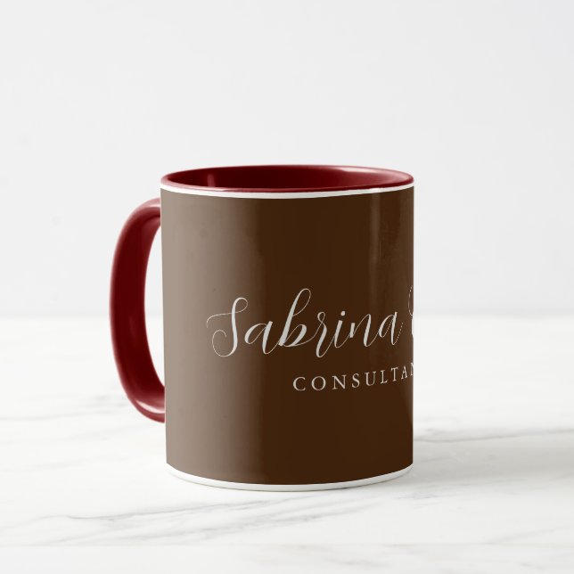 Brun Professionell-Trendig Kalligrafi Mugg (Framsida vänster)
