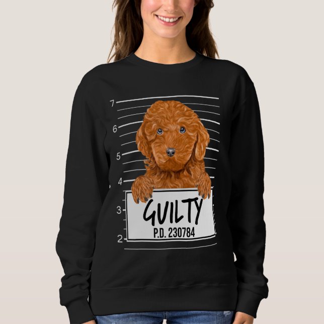 Brun Pudel Fotbulla Skyldig Hund T Shirt (Framsida)