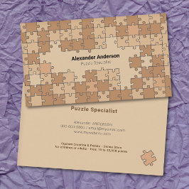 Brun puzzel visitkort