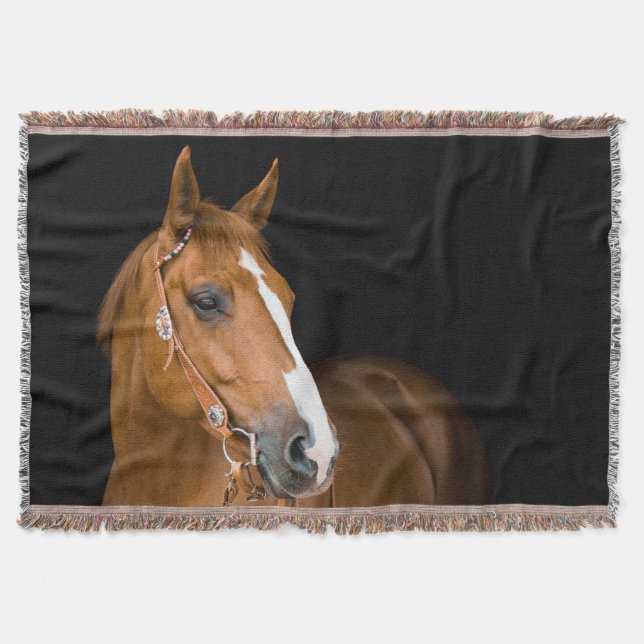 Brun Quarter-Horse Foto Filt (Framsidan)