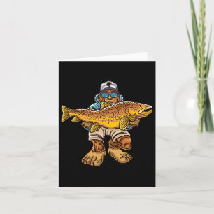 Brun regnbåge Fiske Bigfoot Hunting Fisherme Kort