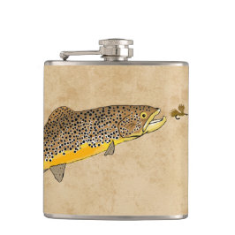 Brun regnbågsfiske fickplunta