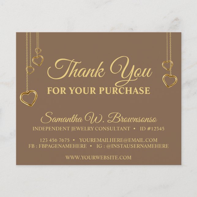 Brun ren Heart Guld Tack (Framsida)