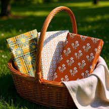 Brun Retro Daisy Flowers set av 3