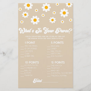 Brun Retro-Daisy, vad är i låst babylåda? Brevpapper