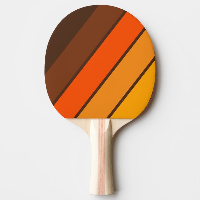 Brun Retro Djärv Randig Pingisracket (Framsidan)