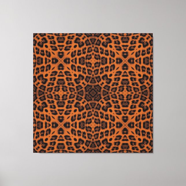 Brun retro - djurets tryckhud i leopard canvastryck (Framsida)