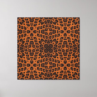 Brun retro - djurets tryckhud i leopard canvastryck