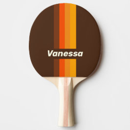 Brun Retro Pin-rand med namn Pingisracket