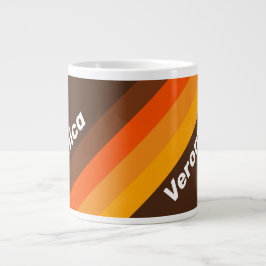 Brun Retro Randig med Namn Jumbo Mugg