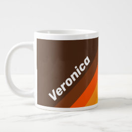 Brun Retro Randig med Namn Jumbo Mugg