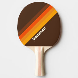 Brun Retro Randig med Namn Pingisracket