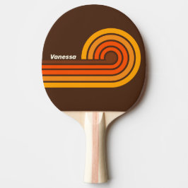 Brun Retro Randig med Namn Pingisracket