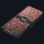 Brun röd faux Glitter-sparkles Monogram Plånboksfodral För Samsung Galaxy S5<br><div class="desc">Anpassa med ditt första och namn. Vackra glamorösa rödbruna brunblanka glitter-gnistor. Foto av Red Brown-miniatyrbilder är inte glitter!</div>