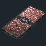Brun röd faux Glitter-sparkles Monogram Plånboksfodral För Samsung Galaxy S5<br><div class="desc">Anpassa med ditt första och namn. Vackra glamorösa rödbruna brunblanka glitter-gnistor. Foto av Red Brown-miniatyrbilder är inte glitter!</div>