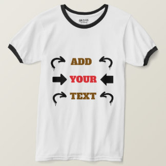 Brun Röd Svart Text Grafisk Design T Shirt