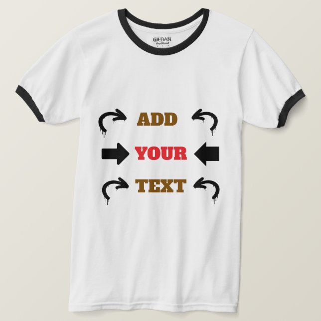 Brun Röd Svart Text Grafisk Design T Shirt (Design framsida)