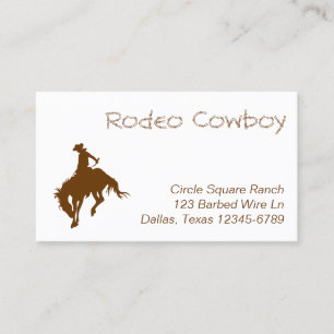 Brun Rodeo Cowboy Visitkort