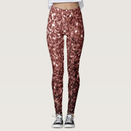 Brun rödfaux Glitter-glitter Leggings