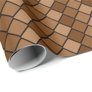 Brun romb checkar Svällning Papper Presentpapper