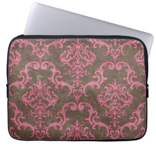 Brun rosa damastast laptop sleeve för trendig &