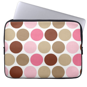 Brun & rosa polka dotsmönsterlaptop sleeve för