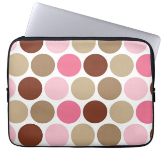 Brun & rosa polka dotsmönsterlaptop sleeve för