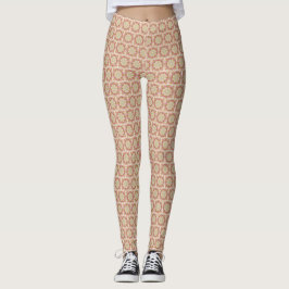 Brun, Rosa, Tan Mandala Design Print Leggings