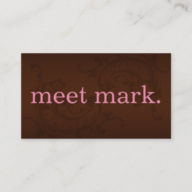 Brun & rosa visitkort (Framsida)