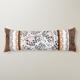 Brun, rost, svartdjursgrafik kroppskudde