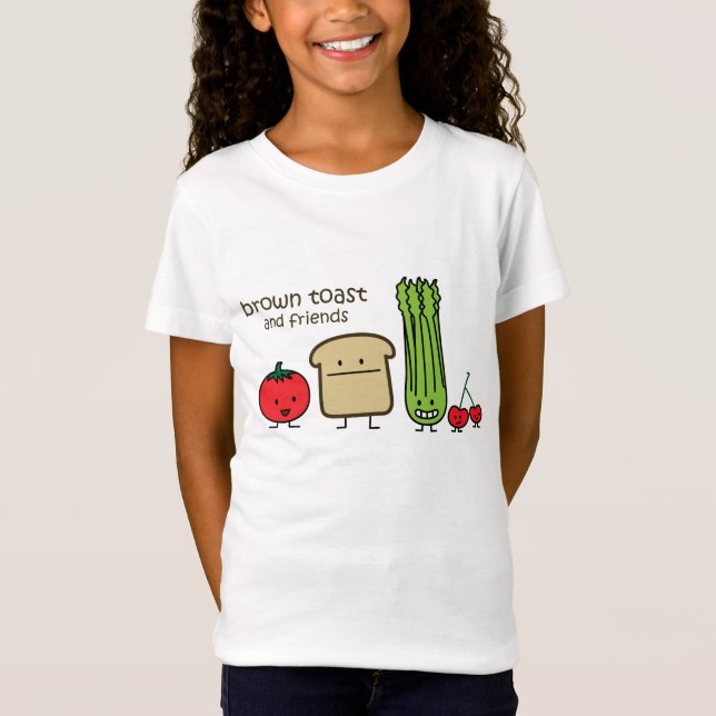 Brun rostat bröd och vänner t-shirt (Framsida)