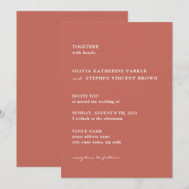 Brun rosttypografi, modern Bröllop Inbjudningar