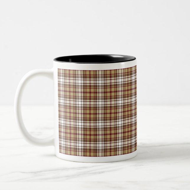 brun royal Stewart tartan Två-Tonad Mugg (Vänster)
