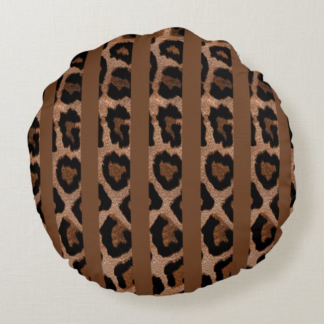 Brun rund leopard Skriv ut Dekorativ kudde (Baksidan)
