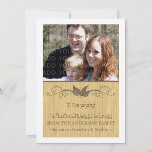 Brun rustic Löv-Thanksgiving - foto-platta kort