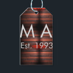 Brun rustic tegelsten tillägg namn bokstav år datu presentetikett<br><div class="desc">design</div>