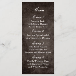 Brun rustik burk bröllop-meny meny