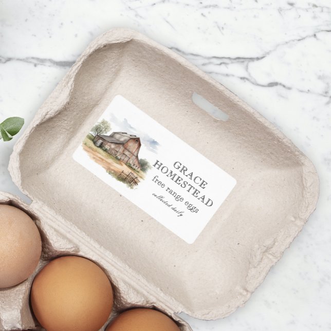 Brun Rustik Ladalandgård Äggkartong Fraktsedel (Skapare uppladdad)
