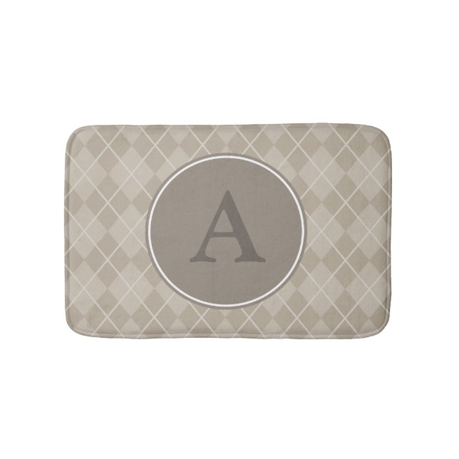Brun Rustik Monogram Badmatta Mattor (Framsidan)