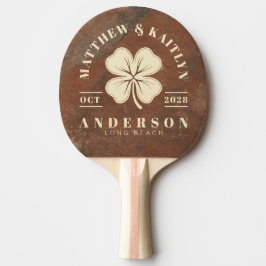 Brun Sandsten Irländsk Klöver Bröllopskamé </s> Pingisracket