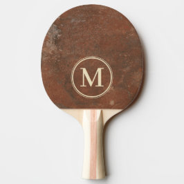 Brun Sandstensmonogram Pingisracket