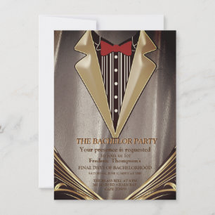 Brun satatin och elfenbensfolie - inbjudan