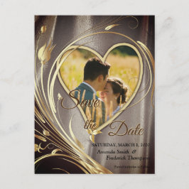 Brun Satin & Elfenblomsprakt Meddelande Vykort