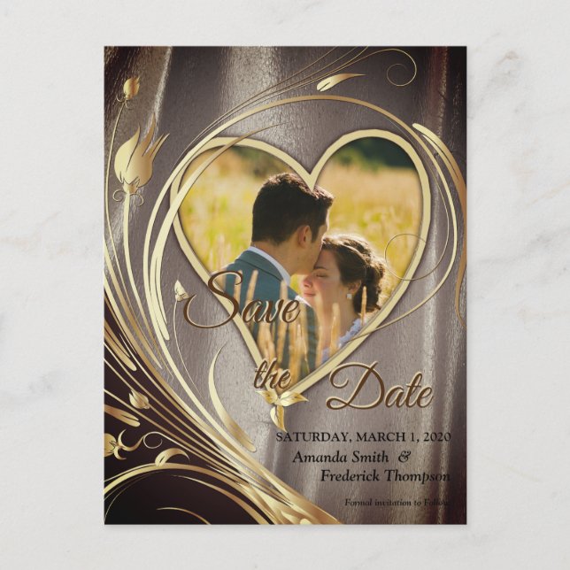 Brun Satin & Elfenblomsprakt Meddelande Vykort (Framsida)